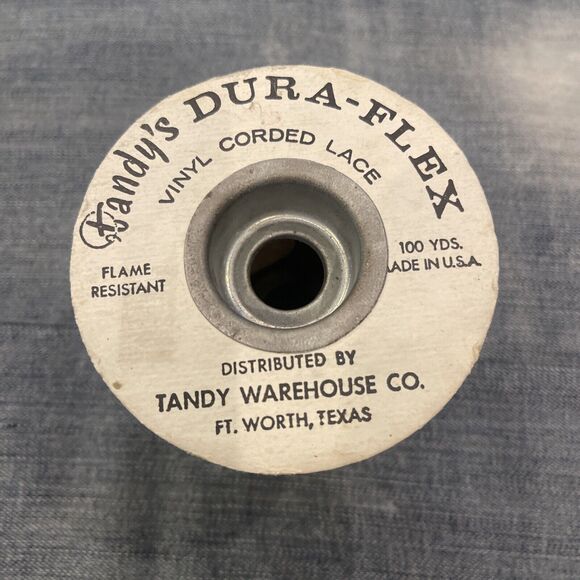 Tandy Dura-Flex‎ Vinyl Cord Lace 100 Yds. USA Fort Worth TX Brown READ - Picture 3 of 4